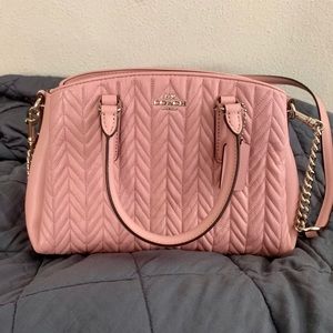 *CUTE COACH LIGHT PINK QUILTED PINK SAGE CARRYALL*